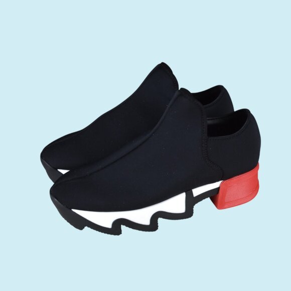 IRI NYC Wes I Sneakers Black White Red Chunky Sole Slip-On Designer Streetwear - Picture 9 of 12